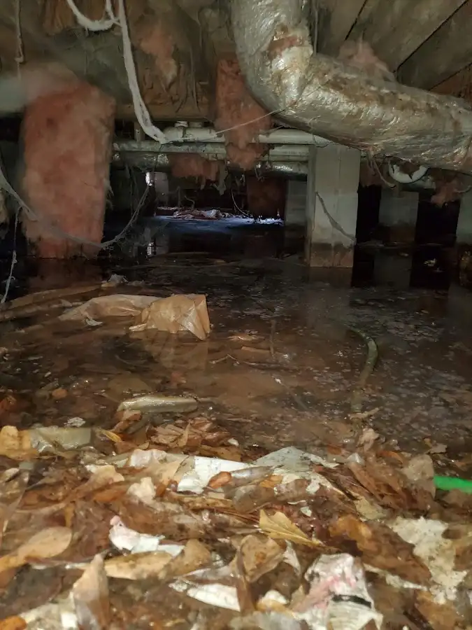 Crawl space flood assessment for Commercial Water Damage Restoration in Meridian