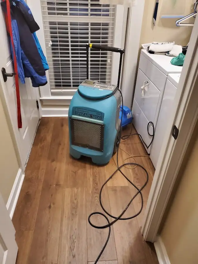 Commercial dehumidifier deployed for Flood Damage Cleanup in Meridian